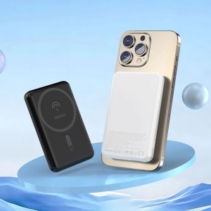 Dudao K14S USB-A / USB-C / MagSafe vezeték nélküli powerbank 20W 5000mAh - fehér-1