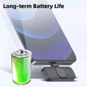 Vezeték nélküli mikrofon szett (LW1) - vevőegységgel, Lightning csatlakozóval, iPhone-hoz, csíptethető - Fekete Techsuit Lavalier-1