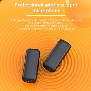 (2 db) Lavalier vezeték nélküli mikrofon (LW4) - vevőegység, Type-C csatlakozó, zajcsökkentés, körirányú hangfelvétel, plug-and-play - fekete Techsuit-4