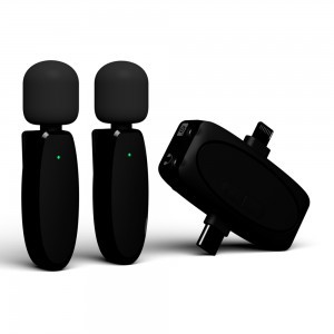  Yesido - (2 csomag) Vezeték nélküli Lavalier Mikrofonok (KR15) - 3 az 1-ben Vevő, USB-C, Lighting, 3.5mm Jack, 2.4GHz - Fekete-1