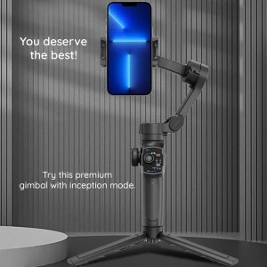  Techsuit - Telefon Gimbal, stabilizátor (L9) - Beépített Hosszabbító rúddal, összecsukható - Fekete-6
