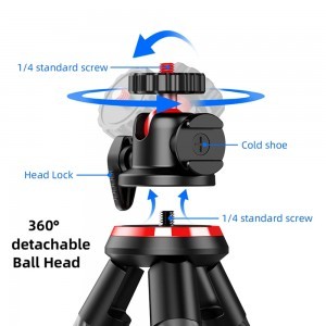  Techsuit - Selfie Bot (C02) - Telefonokhoz és akciókamerákhoz, rugalmas állvánnyal, 43 cm - Fekete-2