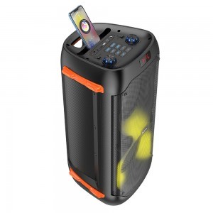 HOCO Bluetooth / vezeték nélküli hangszóró LED Outdoor Manhattan + dupla vezeték nélküli mikrofon BS53-4