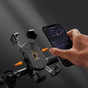 Rockbros 25210030001 telefon tartó biciklis kormányra - fekete-1