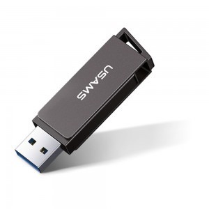  Usams - Memóriastick (US-ZB197) - Forgatható USB 3.0, Nagysebességű Pendrive 128G - Vas szürke