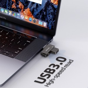  Usams - Memóriastick (US-ZB197) - Forgatható USB 3.0, Nagysebességű Pendrive 128G - Vas szürke-5
