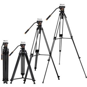K&F Concept Alumínium kamera állvány 1,8m, fluid fejjel VA18+ VH081-2