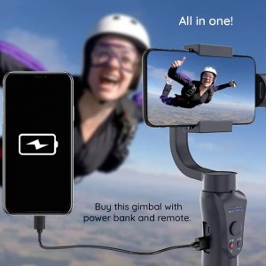 Techsuit - Telefon Gimbal (S5) - Kézi, automatikus arckövetéssel, távirányítóval, 360 fokban állítható, 3600mAh - Fekete-3