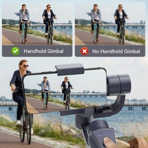  Techsuit - Telefon Gimbal (S5) - Kézi, automatikus arckövetéssel, távirányítóval, 360 fokban állítható, 3600mAh - Fekete-4