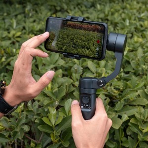  Techsuit - Telefon Gimball (F3) - 3 tengelyes stabilizátor, összecsukható, arckövetéssel és tárgykövetéssel, állvánnyal, távirányítóval, 2200mAh - Fekete-3