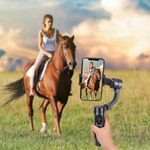  Techsuit - Telefon Gimball (F3) - 3 tengelyes stabilizátor, összecsukható, arckövetéssel és tárgykövetéssel, állvánnyal, távirányítóval, 2200mAh - Fekete-4