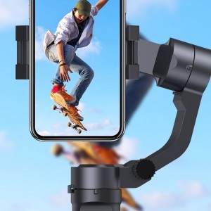  Techsuit - Telefon Gimball (F3) - 3 tengelyes stabilizátor, összecsukható, arckövetéssel és tárgykövetéssel, állvánnyal, távirányítóval, 2200mAh - Fekete-5