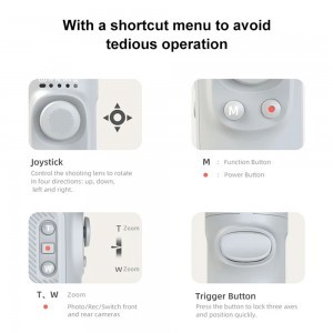  Techsuit - Telefon Gimbal (SK062) - 3 tengelyes, intelligens követés, automatikus kalibrálás, joystick, összecsukható, 2500mAh - Szürke-4