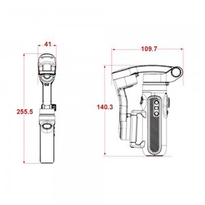  Techsuit - Telefon Gimbal (SK062) - 3 tengelyes, intelligens követés, automatikus kalibrálás, joystick, összecsukható, 2500mAh - Szürke-5