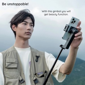  Techsuit - Telefon Stabilizátor (L7C Pro) - Bluetooth, Inception Mód, Szépítő Funkció, Állvány, 2000mAh - Szürke-6