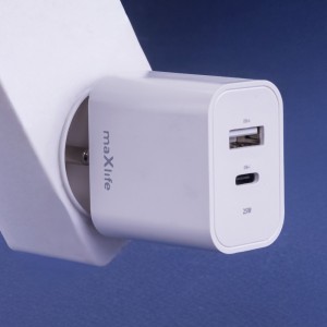 Maxlife MXTC-06-25AC PD QC töltő 1x USB-C 1x USB-A 25W fehér-1