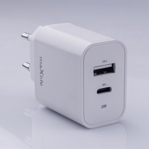Maxlife MXTC-06-25AC PD QC töltő 1x USB-C 1x USB-A 25W fehér-2