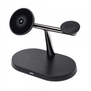 3 az 1-ben vezeték nélküli töltőállomás 15W fekete (magsafe, apple watch, airpods) Maxlife MXWC-03-7
