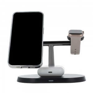 3 az 1-ben vezeték nélküli töltőállomás 15W fekete (magsafe, apple watch, airpods) Maxlife MXWC-03-2