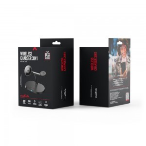 3 az 1-ben vezeték nélküli töltőállomás 15W fekete (magsafe, apple watch, airpods) Maxlife MXWC-03-14