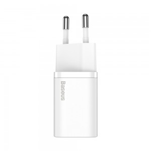 Baseus Super Si 1C Hálózati töltő adapter USB Type-C QC PD 20W 3A fehér (CCSUP-B02)