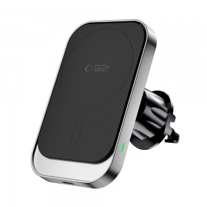 Tech-Protect MM15W-V9 Mágneses MagSafe Műszerfalra és Szellőzőre Rögzíthető Autós Tartó Vezeték Nélküli Töltő 15W Fekete-5