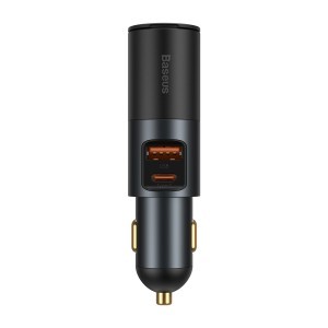 Baseus Share Together Autós szivargyújtós töltő USB / USB Type-C / 120W QC PD szürke