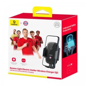 Baseus autós tartó 15W-os töltővel (fekete) Bayern kiadás, szellőzőre, műszerfelra-6