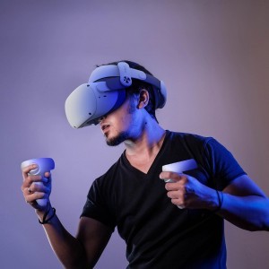 BoboVR M2+ tehermentesítő pánt Meta Quest 2 VR szemüveghez - fehér és fekete-2