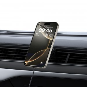 Tech-protect Mm15w-v5 magic-mágneses Magsafe műszerfal és szellőző autós tartó vezeték nélküli töltő 15W fekete/fekete-6