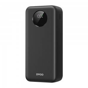 BWOO 22,5W 30000 mAh powerbank LCD kijelzővel, fekete-1