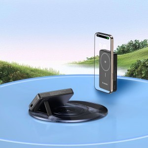Wozinsky WLWP-10KA0Y3S 22.5W PD Qi2 10000 mAh powerbank támasztékkal, 1x USB-A, 1x USB-C - fekete-1