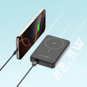 Wozinsky WLWP-10KA0Y3S 22.5W PD Qi2 10000 mAh powerbank támasztékkal, 1x USB-A, 1x USB-C - fekete-2