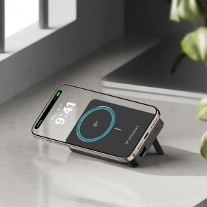 Wozinsky WLWP-10KA0Y3S 22.5W PD Qi2 10000 mAh powerbank támasztékkal, 1x USB-A, 1x USB-C - fekete-3