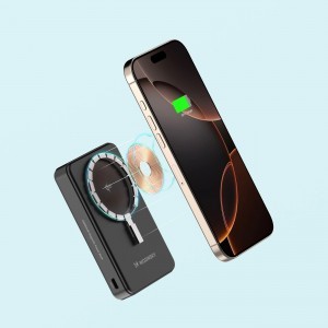 Wozinsky WLWP-10KA0Y3S 22.5W PD Qi2 10000 mAh powerbank támasztékkal, 1x USB-A, 1x USB-C - fekete-4