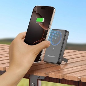 Wozinsky WLWP-10KA0Y3S 22.5W PD Qi2 10000 mAh powerbank támasztékkal, 1x USB-A, 1x USB-C - fekete-8