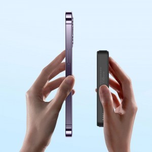 Wozinsky WLWP-10KA0Y3S 22.5W PD Qi2 10000 mAh powerbank támasztékkal, 1x USB-A, 1x USB-C - fekete-9