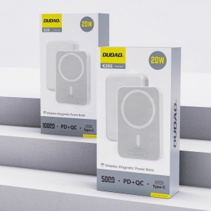 Powerbank Dudao K26S 5000mAh 20W USB-A / USB-C / MagSafe - fehér magsafe-9