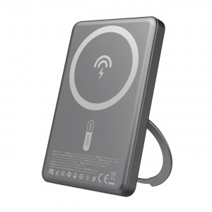 Dudao K28S 20W PD 5000mAh Powerbank MagSafe-kel és állvánnyal - Szürke