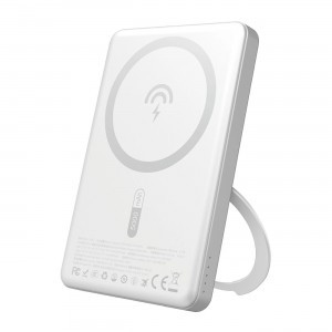 Dudao K28S 20W PD 5000mAh Powerbank MagSafe és állvánnyal - Ezüst