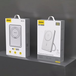 Dudao K28S 20W PD 5000mAh Powerbank MagSafe és állvánnyal - Ezüst-1