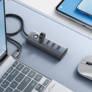 Orico PDD4U-U3 4x USB-A 3.0 Hub - szürke-2