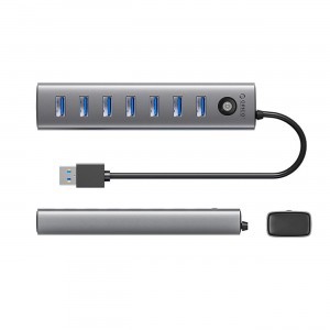 Orico CL7U-U3 hub 7x USB-A 3.0 + USB-C 5V/3A 1m - szürke-1