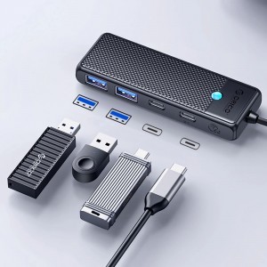 Hub USB-C Orico PAPW2AC-C3 dokkoló állomás 2x USB-A 3.0 + 2x USB-C 3.0 - fekete-2
