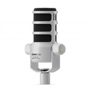 RODE PodMic USB-W broadcast minőségű dinamikus podcast és produkciós mikrofon XLR és USB-C csatlakozóval, fehér-2