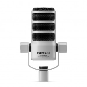 RODE PodMic USB-W broadcast minőségű dinamikus podcast és produkciós mikrofon XLR és USB-C csatlakozóval, fehér-0