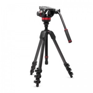 Manfrotto 502 fluid videó fej lapos alappal + 055 videó karbon állvány