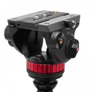 Manfrotto 502 fluid videó fej lapos alappal + 055 videó karbon állvány-1