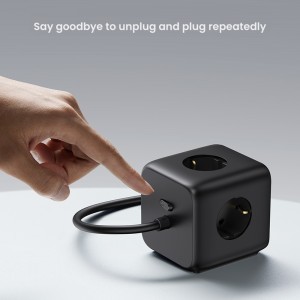 Ugreen - elosztó, fali töltő DigiNest Cube 7 az 1-ben CD268 (60113) - GaN, 2x USB-C, 2x USB, 3x AC, 2990W, 13A, PD65W - Fekete-11