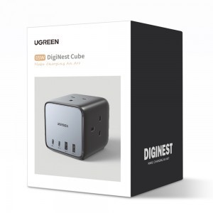Ugreen - elosztó, fali töltő DigiNest Cube 7 az 1-ben CD268 (60113) - GaN, 2x USB-C, 2x USB, 3x AC, 2990W, 13A, PD65W - Fekete-16